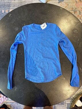 American Eagle Outfitters Long Sleeve Crew Neck Top - Blue